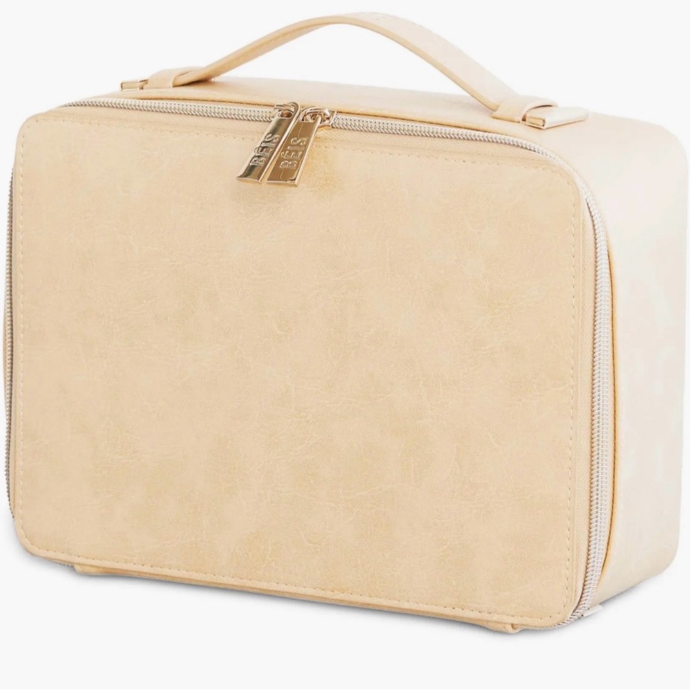BEIS Cream Structured Cosmetic Case with Top Handle